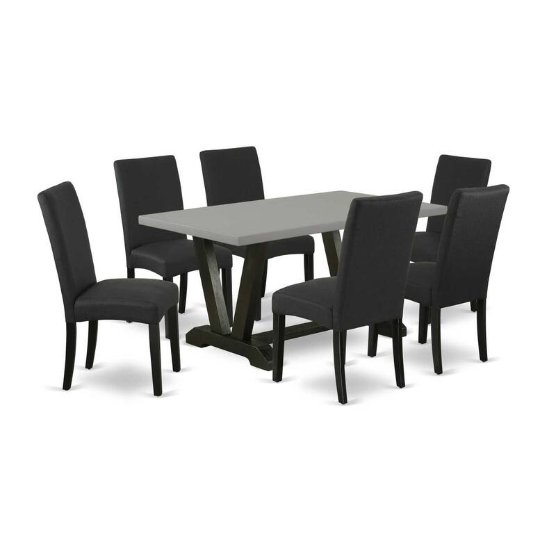 7-Piece Rectangle Natural Oak Finish Solid Wood Top Dining Table with 6 Chairs with