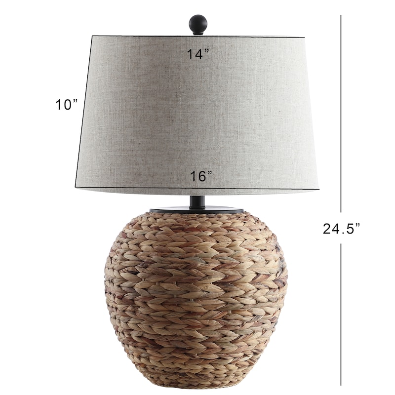 Elicia 24.5" Banana Leaf Basket LED Table Lamp, by JONATHAN Y