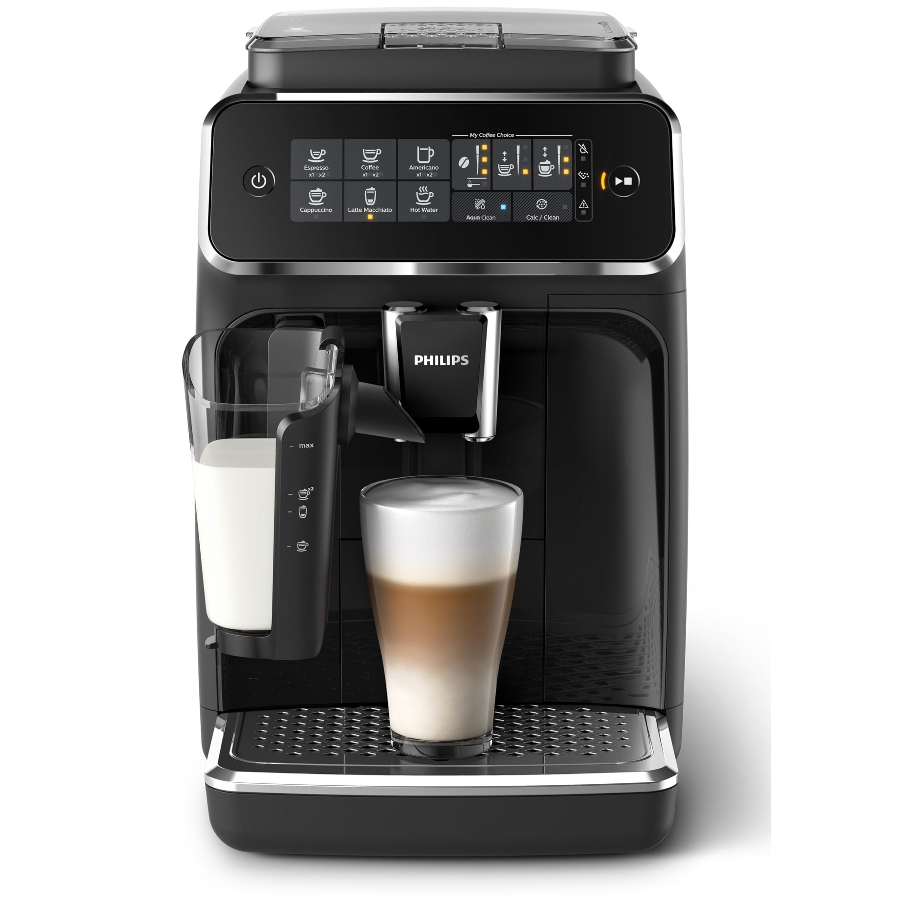 Fully Automatic Espresso Machine - LatteGo Milk System, 5 Coffee Varieties, Touch Display, Ceramic Grinder, & AquaClean Filter