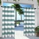 preview thumbnail 31 of 41, ATI Home Indoor/Outdoor Stripe Grommet Top Curtain Panel Pair 54X96 - Teal
