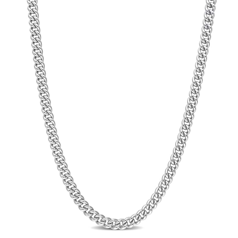Miadora Sterling Silver Curb Link Necklace