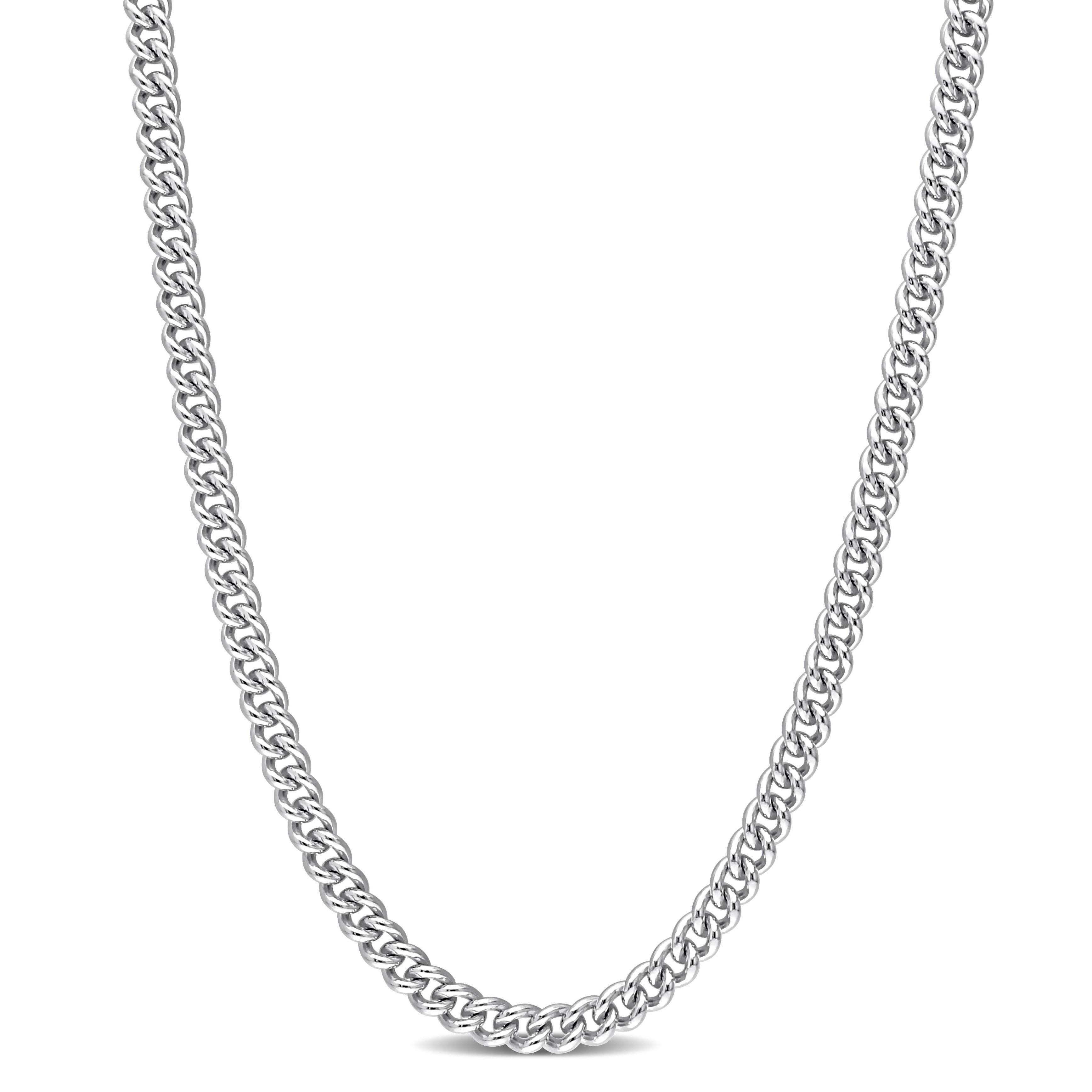 Miadora Sterling Silver Curb Link Necklace