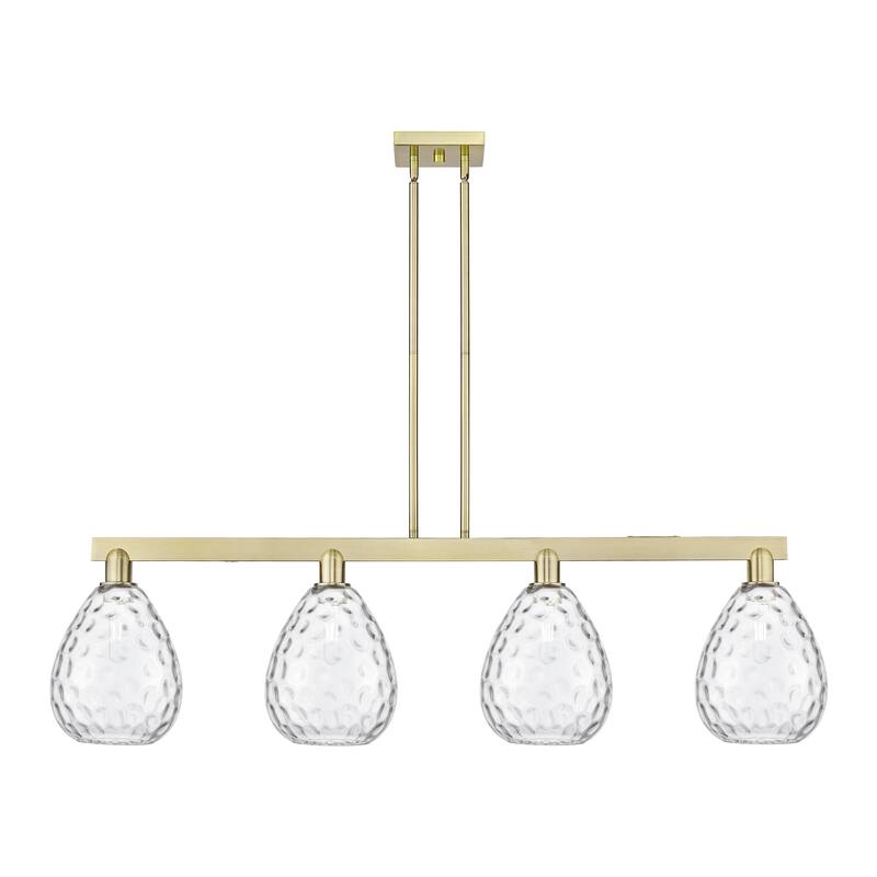 Innovations Lighting Endless Possibilities Arcadia - Waverly - 4 Light 51" Stem Hung Island Light - Antique Brass/Clear