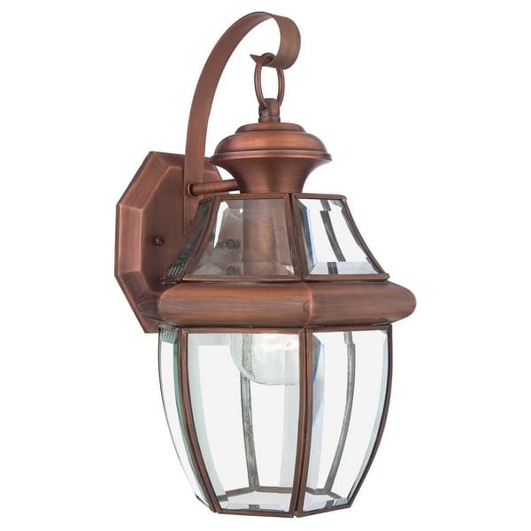 slide 1 of 1, Quoizel Newbury 8" Outdoor Hanging Light in Aged Copper