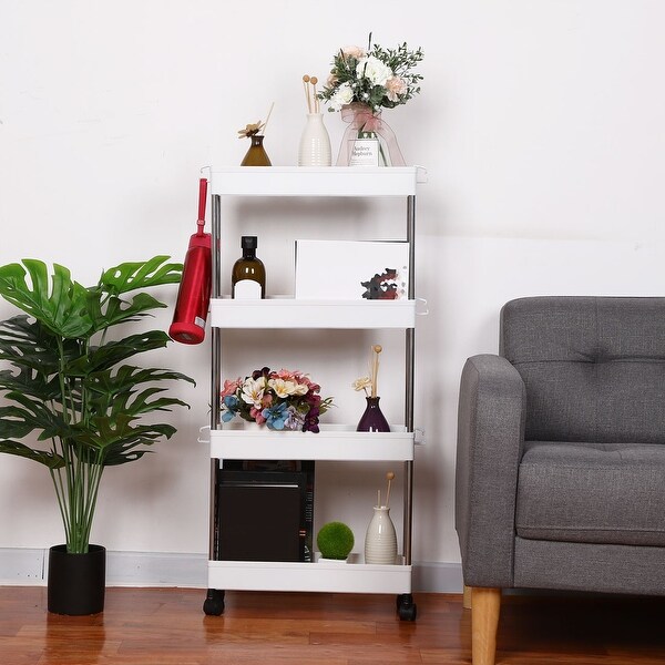 Shop 4 Tiers Slim Gap Storage Organizer Rack Shelf with ...