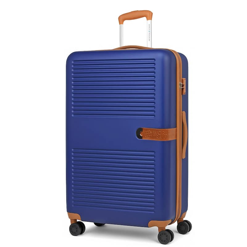 Garland 24" Expandable Hardside Spinner Chequed Luggage - Navy