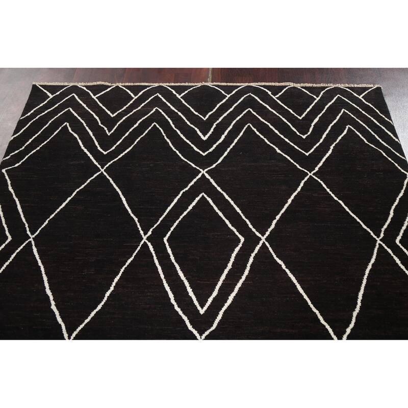 Vegetable Dye Moroccan Oriental Wool Area Rug Handmade Foyer Carpet - 5'5" x 7'11"