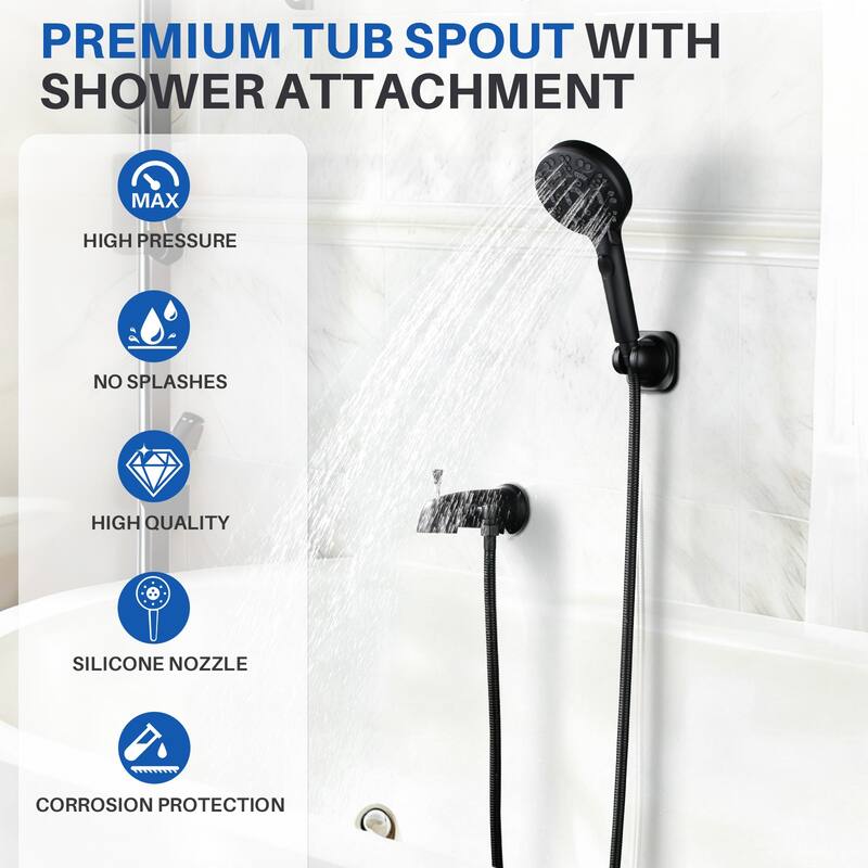 WOWOW Integrated Diverter Bathtub Spout with Handshower