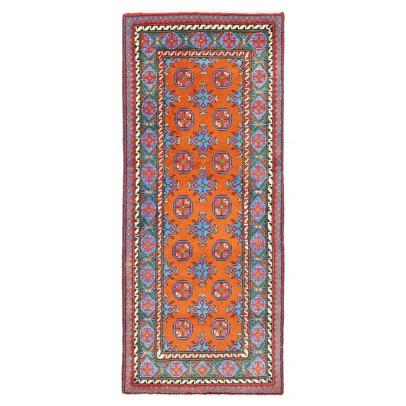 ECARPETGALLERY Hand-knotted Uzbek Kargahi Burnt Orange Wool Rug - 2'8 x 6'4 - 2'8 x 6'4 - Burnt Orange