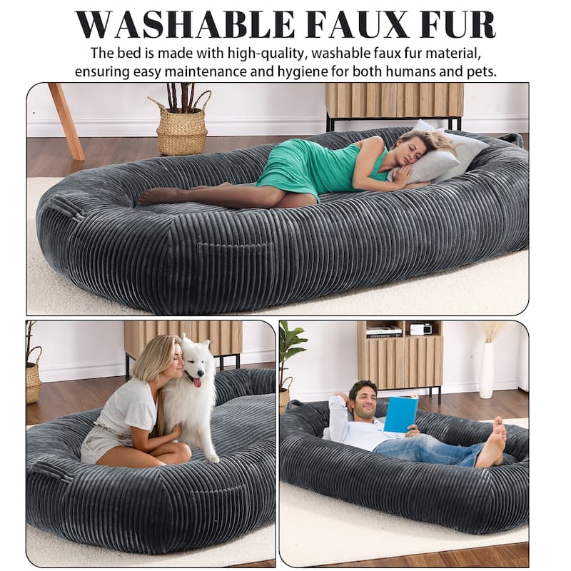 Eie Giant Dog Bed Washable Human Size Bed With Removable Cover
