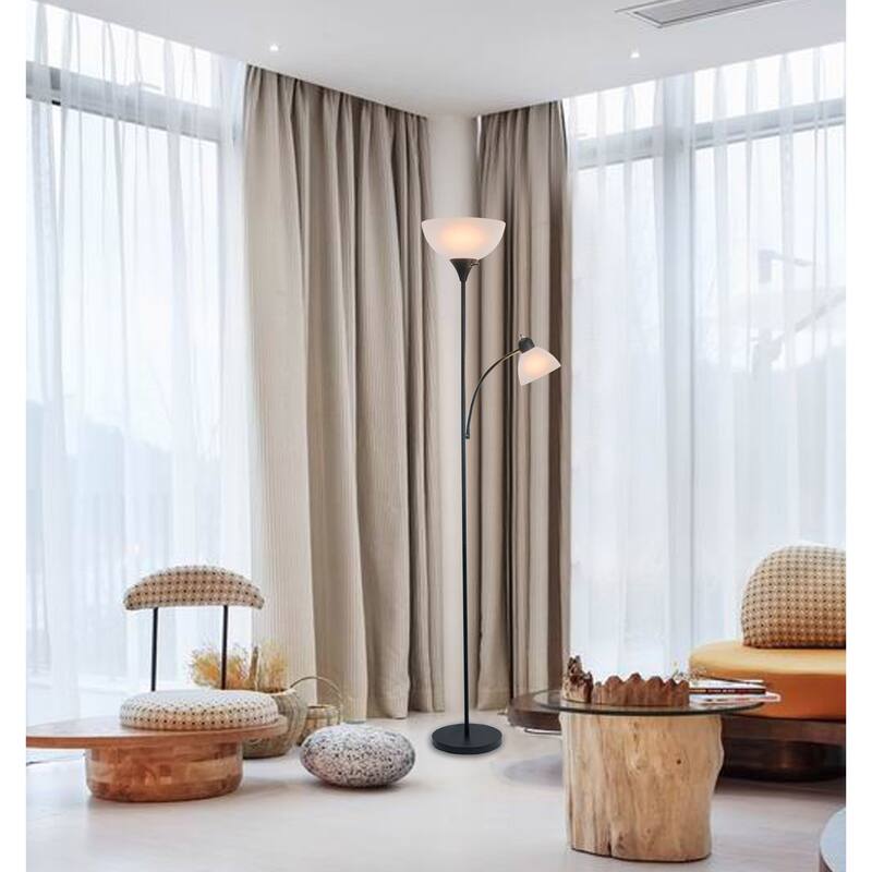 Decor Works Adjustable Floor Lamp with Reading Light 72" Tall 72" x