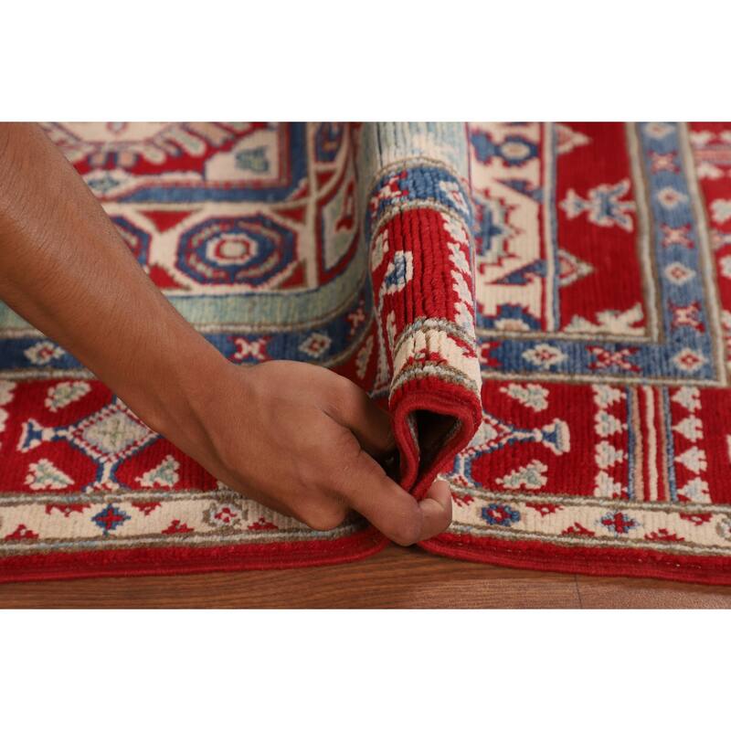 Kazak Oriental Foyer Rug Handmade Bedroom Wool Carpet - 3'5" x 4'10"