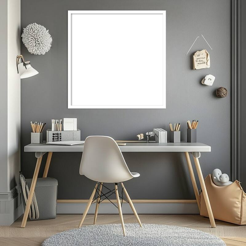 Amanti Art Svelte Clay Grey Framed Dry Erase Magnetic Board