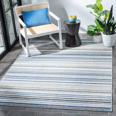SAFAVIEH Cabana Eglantina Indoor/ Outdoor Waterproof Patio Stripe Rug