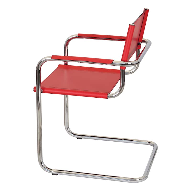 Breuer Chair Company Mart Stam Cantilever Armchair Arm Chair w/ Chrome Frame (Various Bonded Leather Colors)