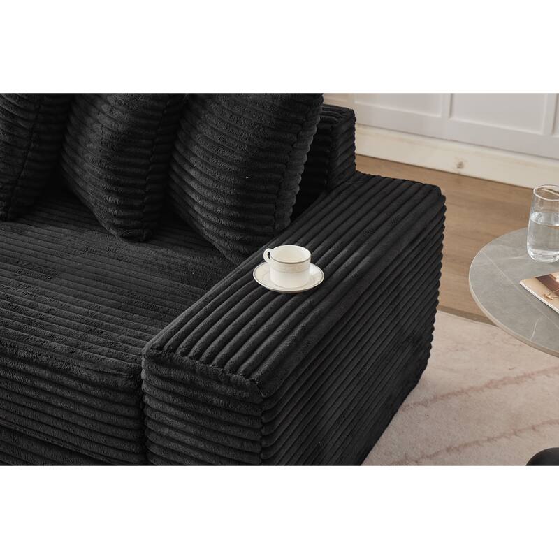 Convertible Corduroy Sofa Bed, Foldable Floor Couch, Space-Saving Sleeper Mattress Sofa, Multi-Functional Folding Bed