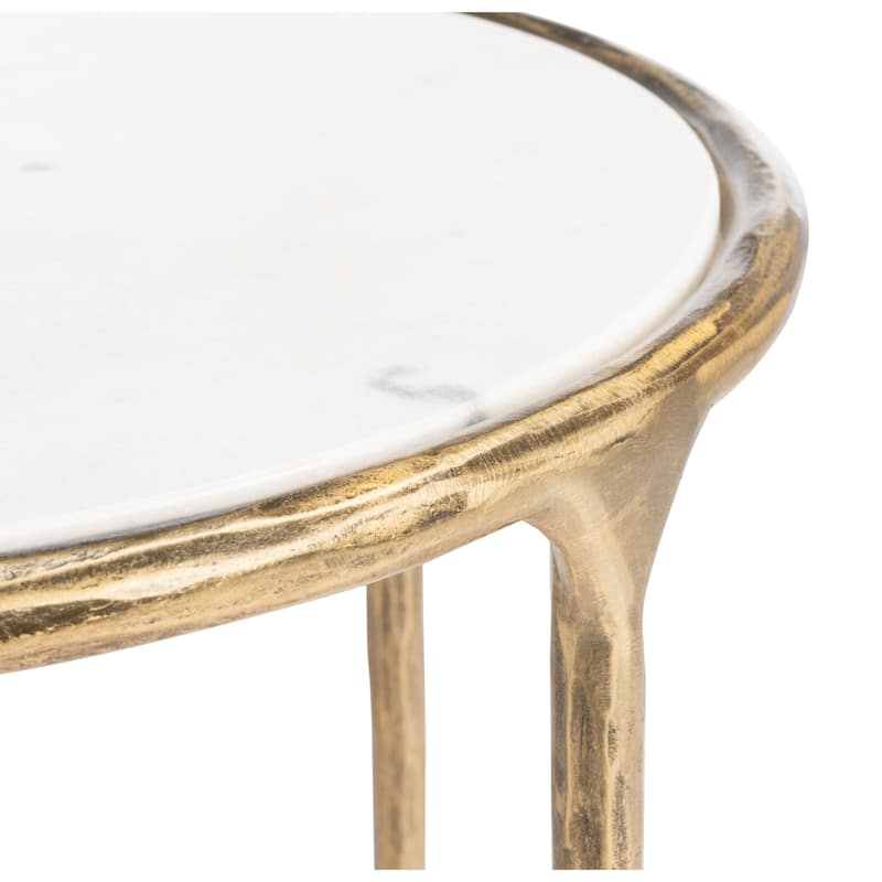 SAFAVIEH Couture Saliha Forged Metal Round End Table - 18" W x 18" L x 20" H - 18"W x 18"D x 20"H