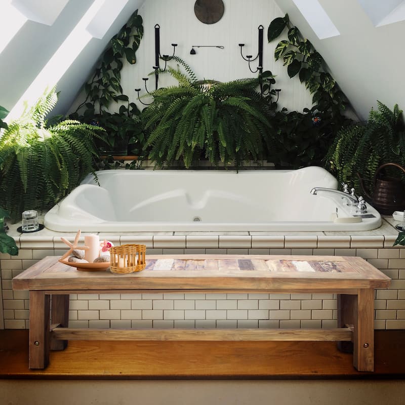 Recycled Teak Wood Castello Backless Bathroom Bench, 63 inch