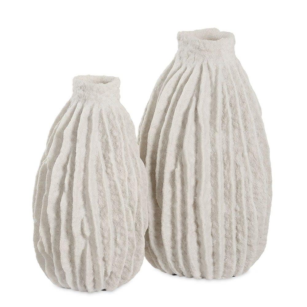 Uttermost 18200 Ivory Ridge 14" Tall Polyresin Vase - Set of 2