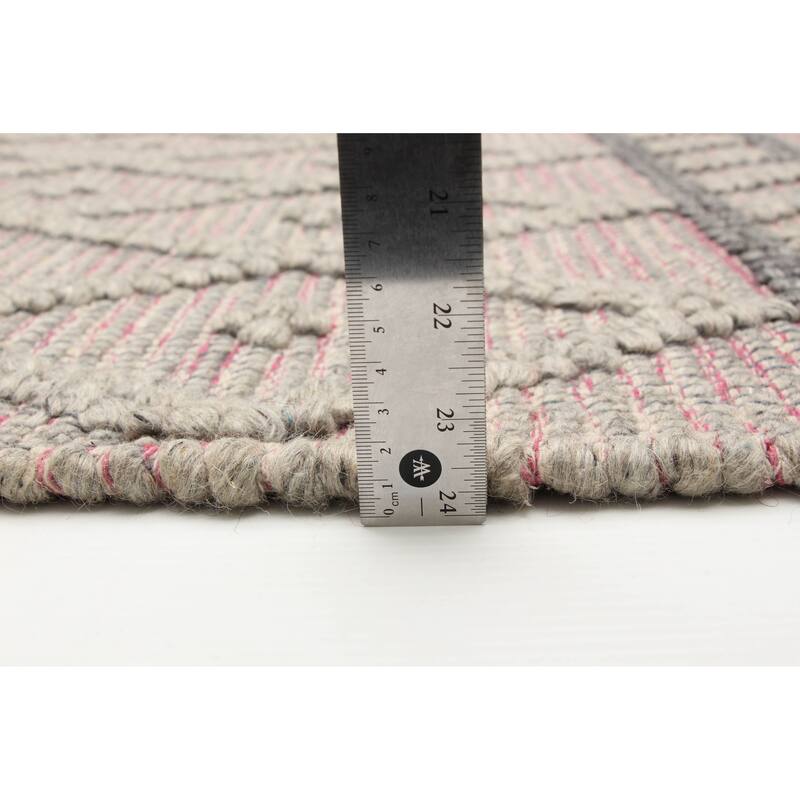 ECARPETGALLERY Braid weave Sienna Grey Wool Rug - 6'0 x 9'0