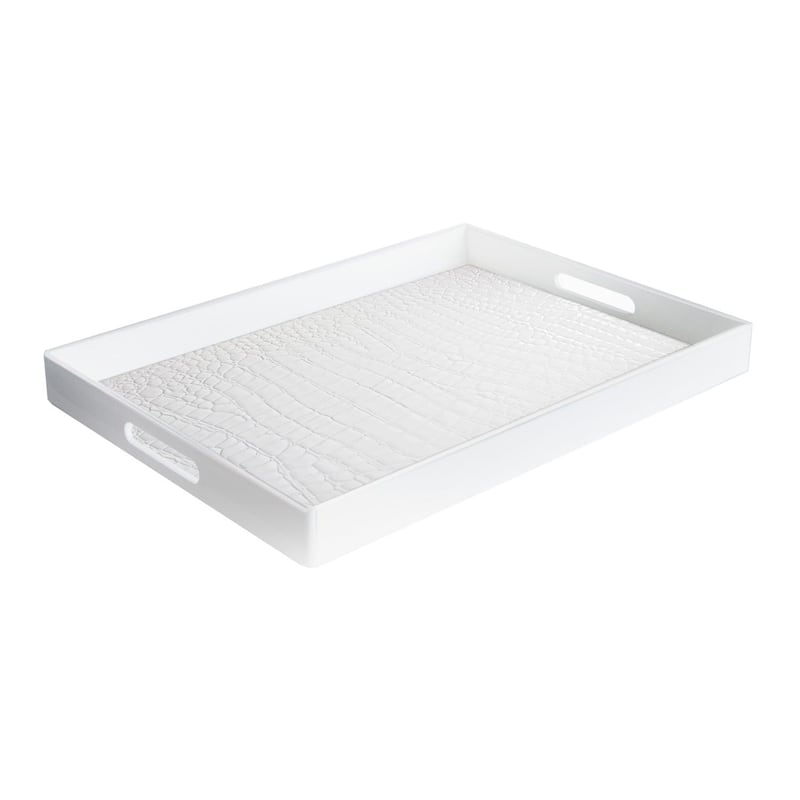 ChargeIt by Jay Rectangle Multipurpose White Serving Tray