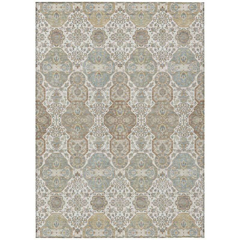 Machine Washable Indoor/ Outdoor Traditional Tracey Chantille Rug