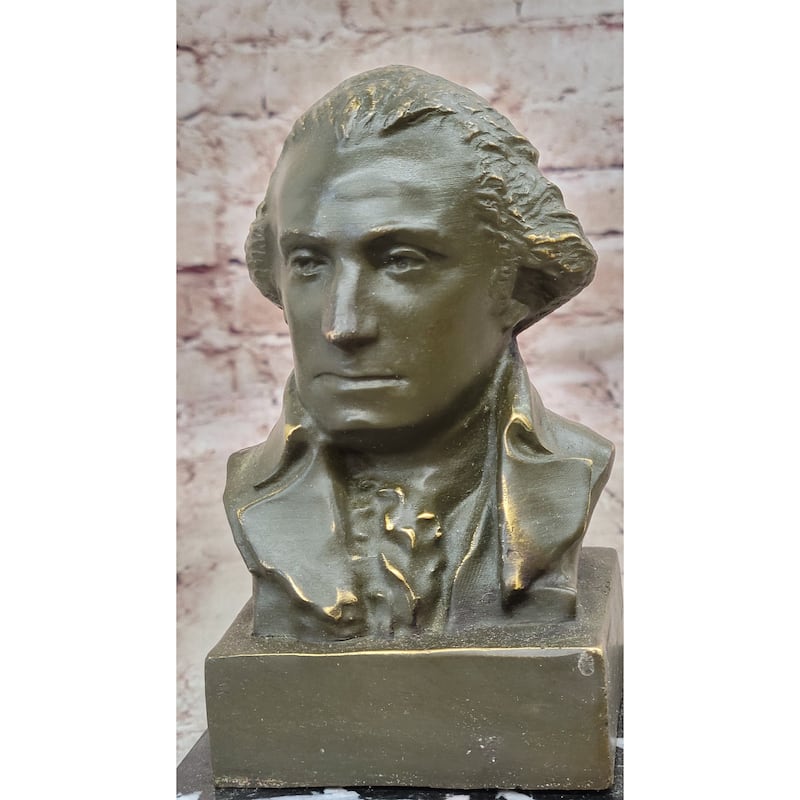 George Washington Bronze Bust Sculpture - American Revolutionary Historical Art