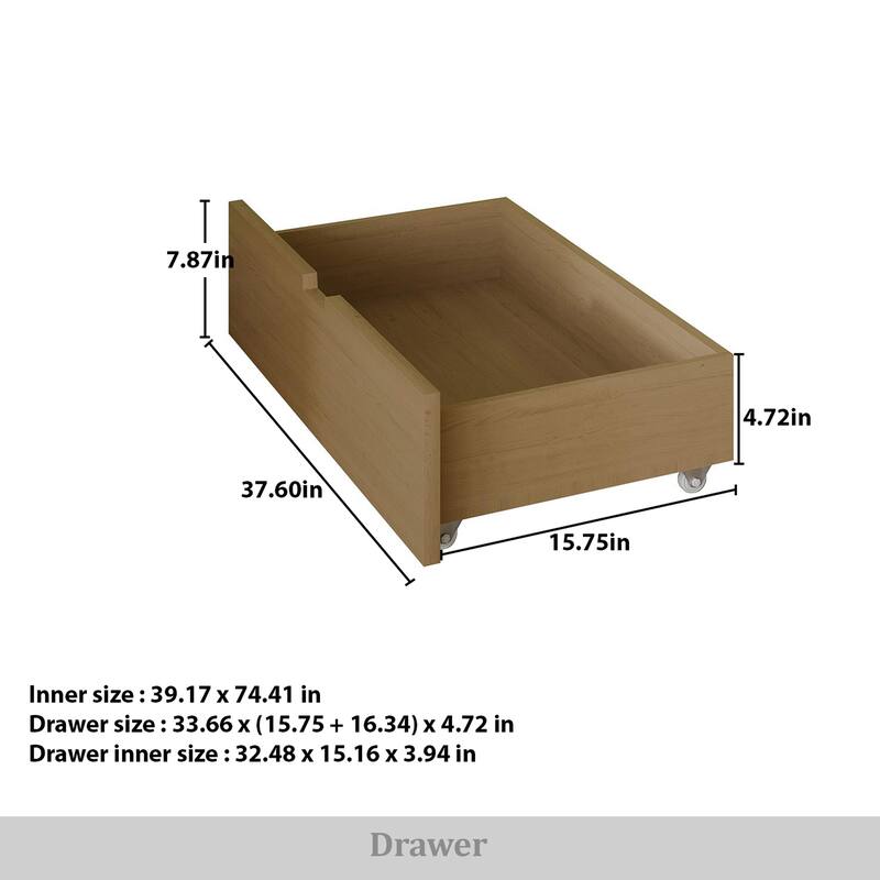 CraftPorch Mid-Century Wooden Canopy Bed