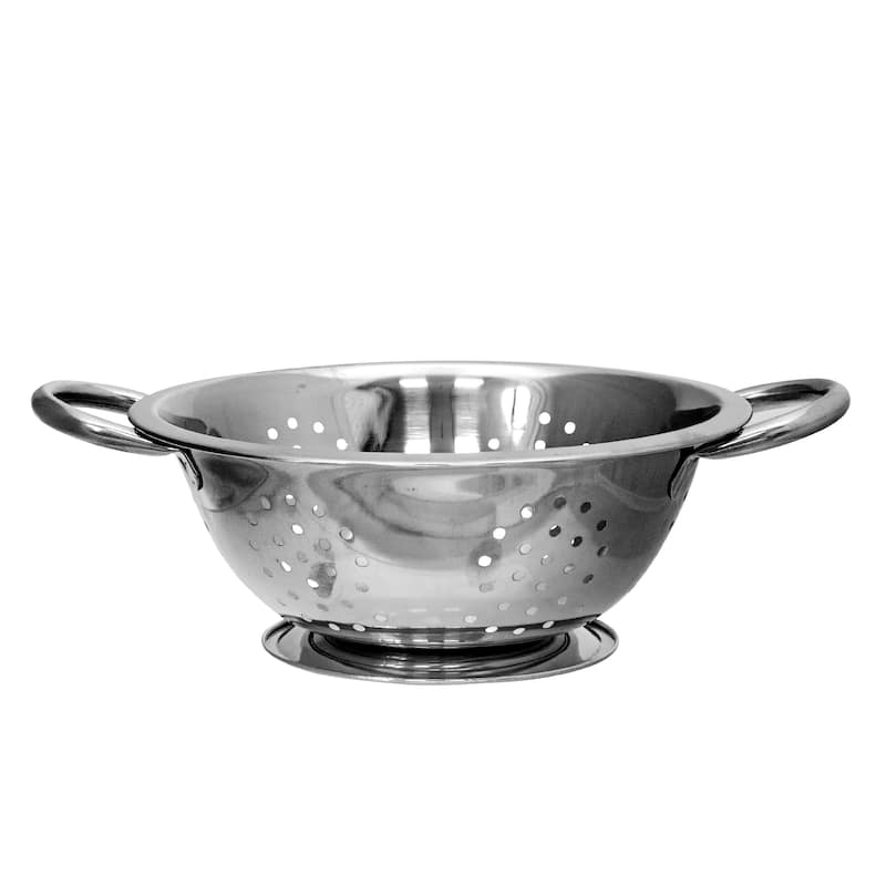 IH Casa Decor Stainless Steel Colander With Handles 8" - Set of 2 - Silver