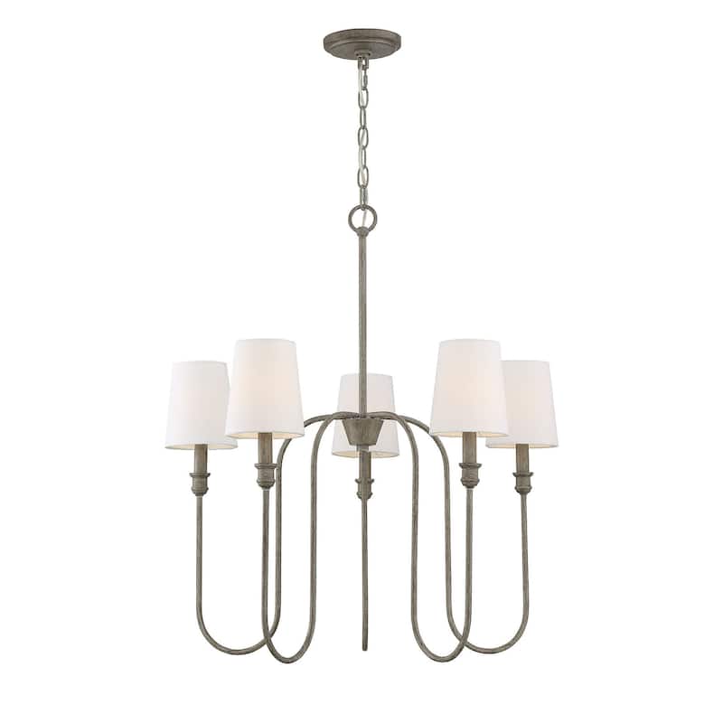 Meridian M10077 5 Light 27" Wide Chandelier with Fabric Shade