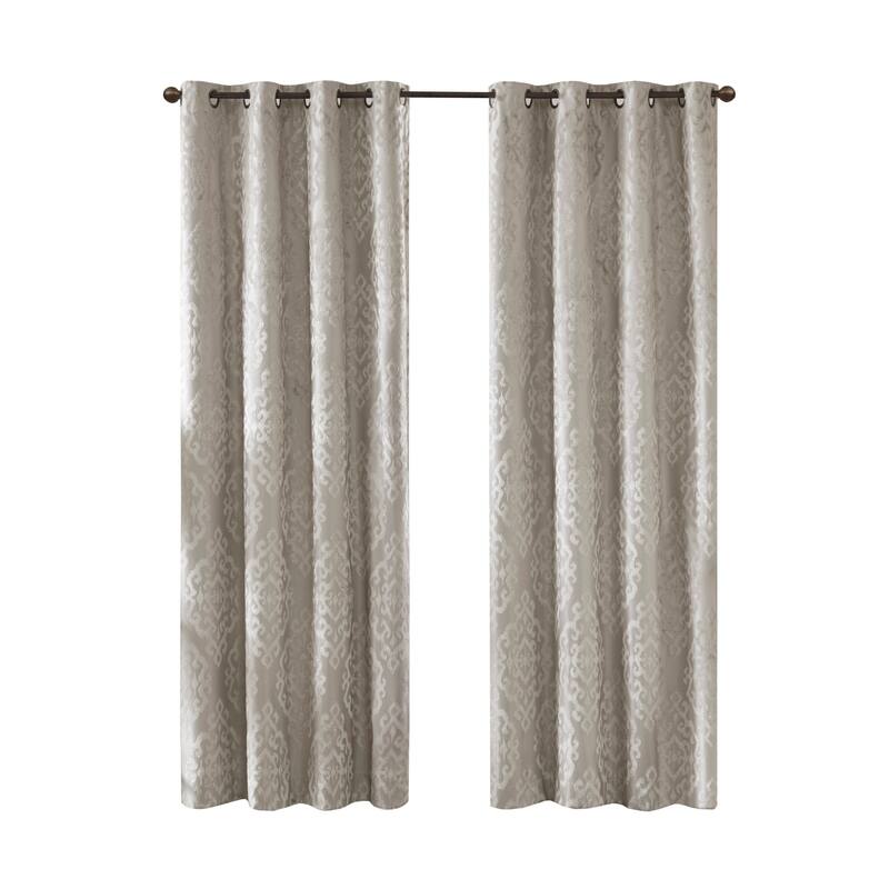 SunSmart Mirage Knitted Jacquard Total Blackout Grommet Window Curtain Panel