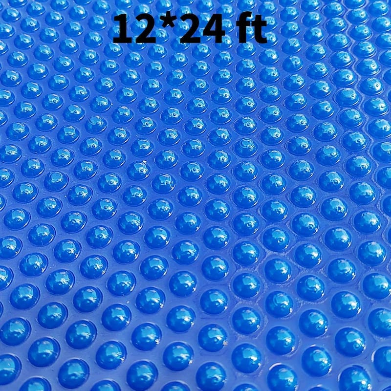 PE Bubble 16 Mil Solar Pool Cover for in Ground and Above Ground Swimming Pools - 12*24ft