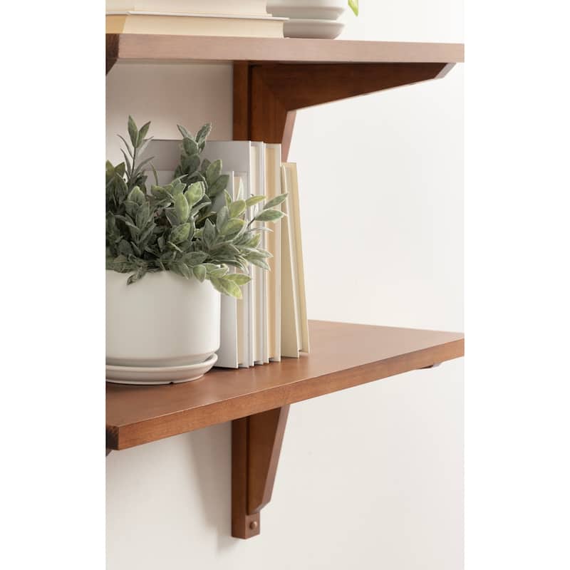 Kate and Laurel Meridien Mid-Century Wall Shelves