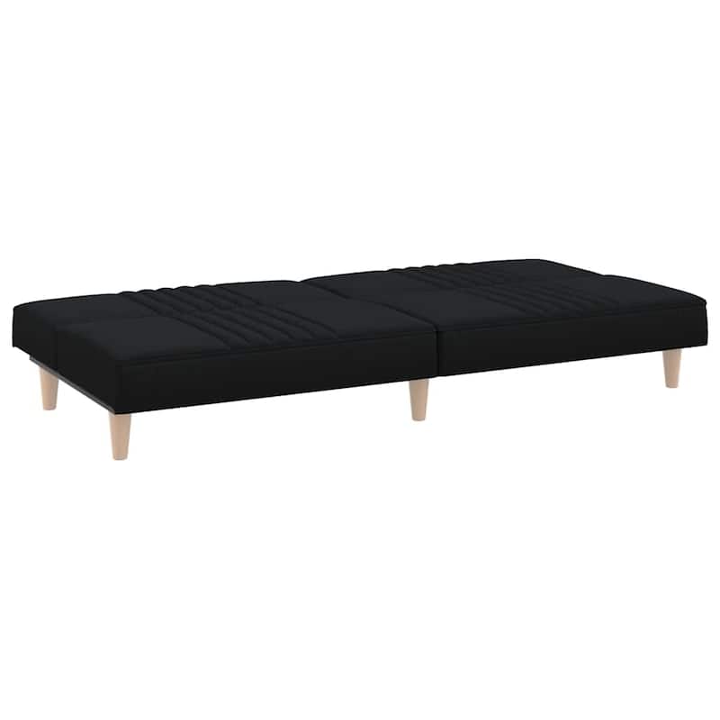 vidaXL Sofa Bed Black Polyester Standard - 39.4 x 78.7 x 13.0 in