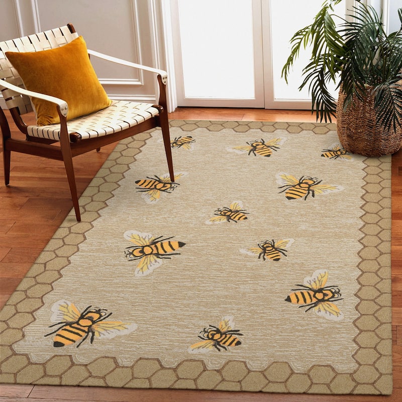 Liora Manne Frontporch Honeycomb Bee Indoor/Outdoor Rug