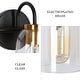 preview thumbnail 7 of 8, Modern Industrial 3-Light Black Brass Wall Light Clear Glass Vanity Light Fixture for Bathroom