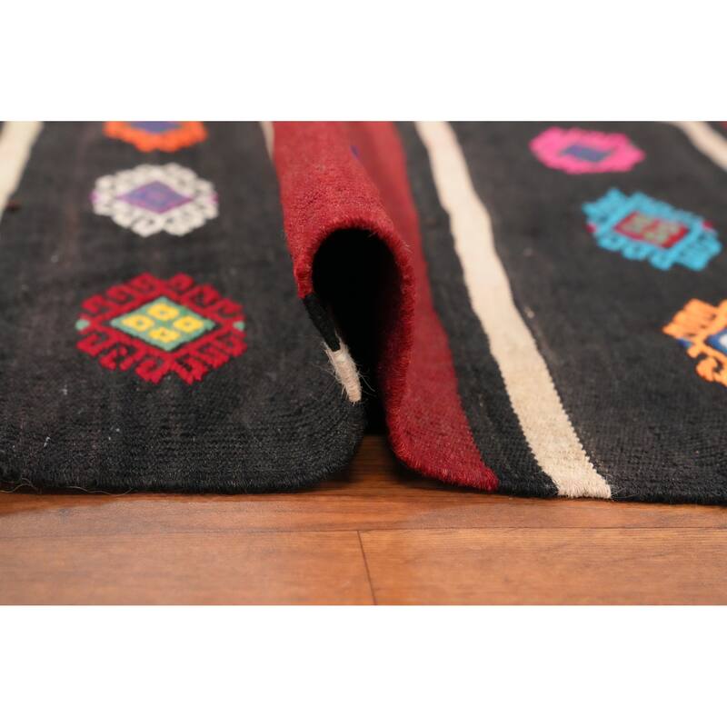 Hand Woven Oriental 100% Wool Carpet Southwestern Tribal Red Kilim Area Rug - 10' 3'' X 5' 8''