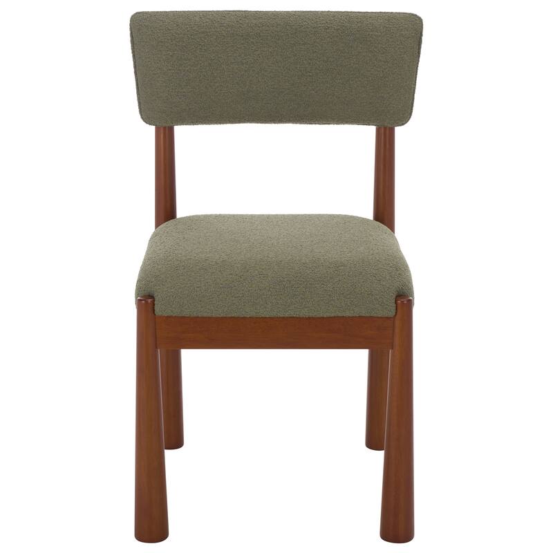 SAFAVIEH Home Koki Dining Chair - 21"W x 21"D x 34"H - Walnut/Green