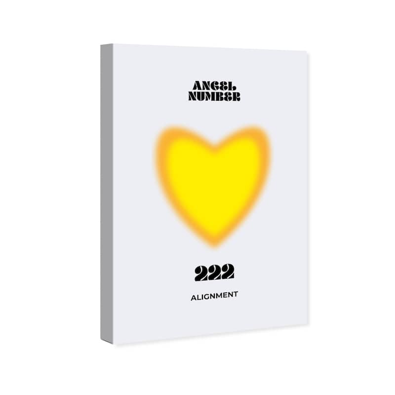 Wynwood Studio Canvas Spiritual and Religious Angel Number Alignment Yellow and Modern & Contemporary Wall Art Canvas Print