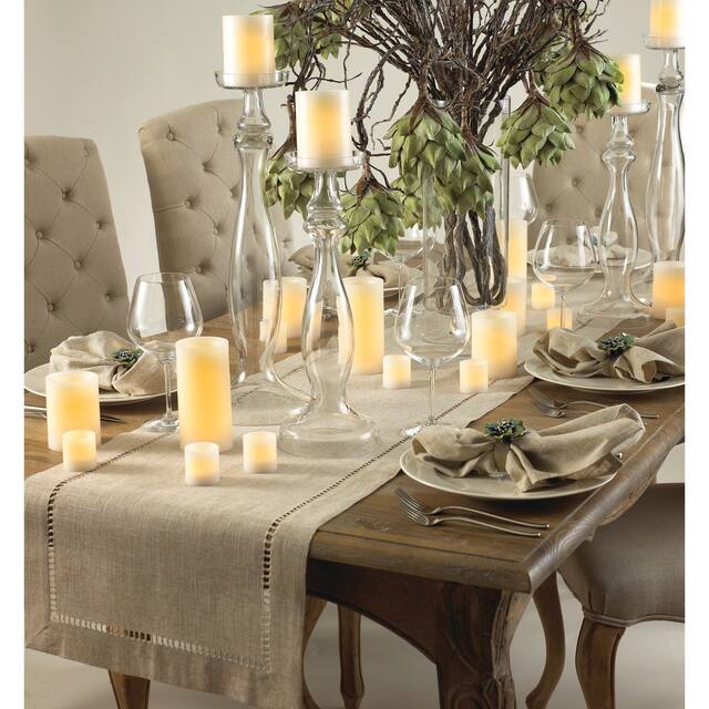 Plain Table Runner With Hemstitched Design