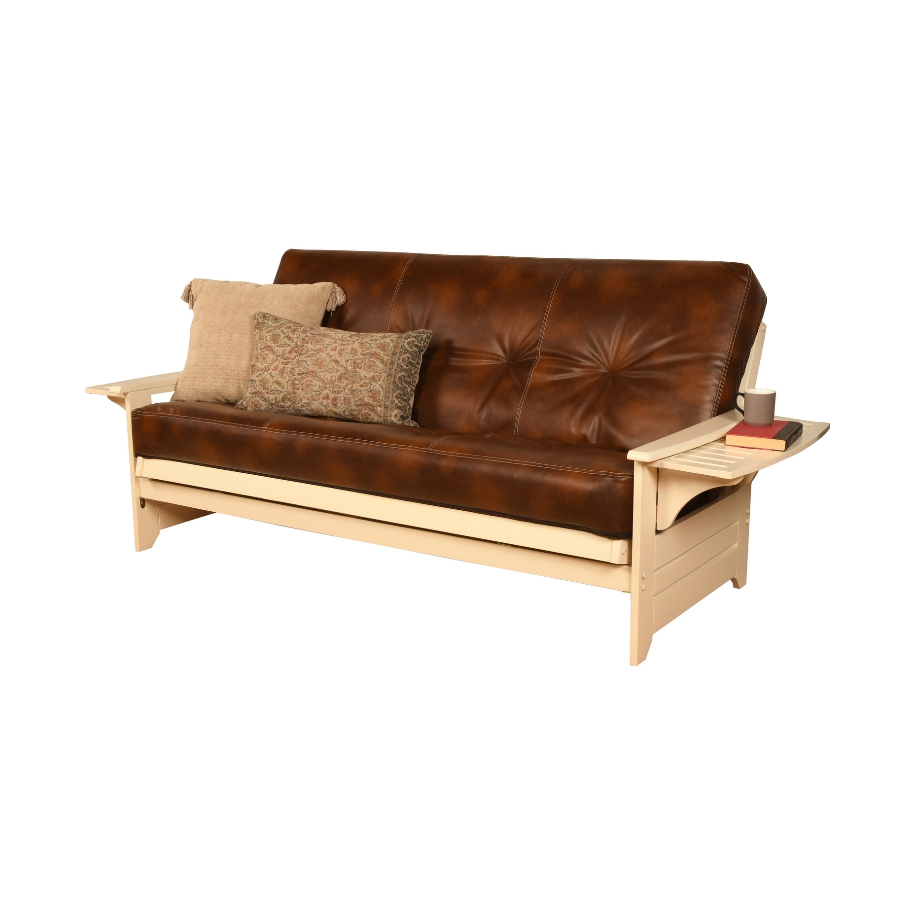 Copper Grove Dixie Futon Set in Antique White Wood with