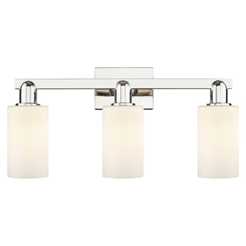 Innovations Lighting Endless Possibilities Arcadia - Clymer - 3 Light 23" Bath Vanity Light - Polished Nickel/Matte White