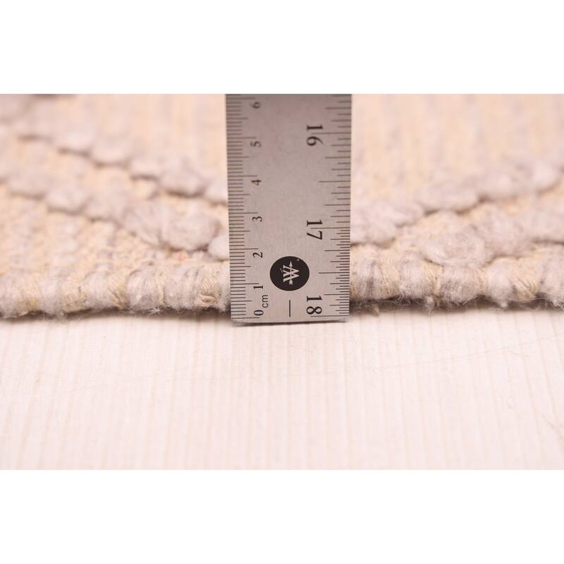 ECARPETGALLERY Braid weave Sienna Beige Wool Rug - 5'0 x 7'6