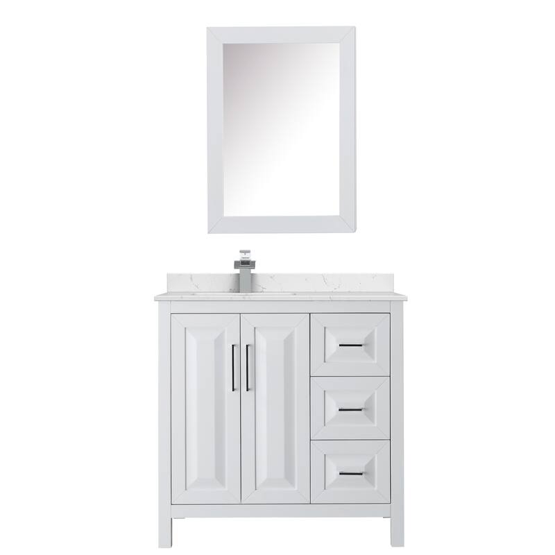 Daria 36-inch Single Vanity, Cultured Marble Top, Med Cabinet