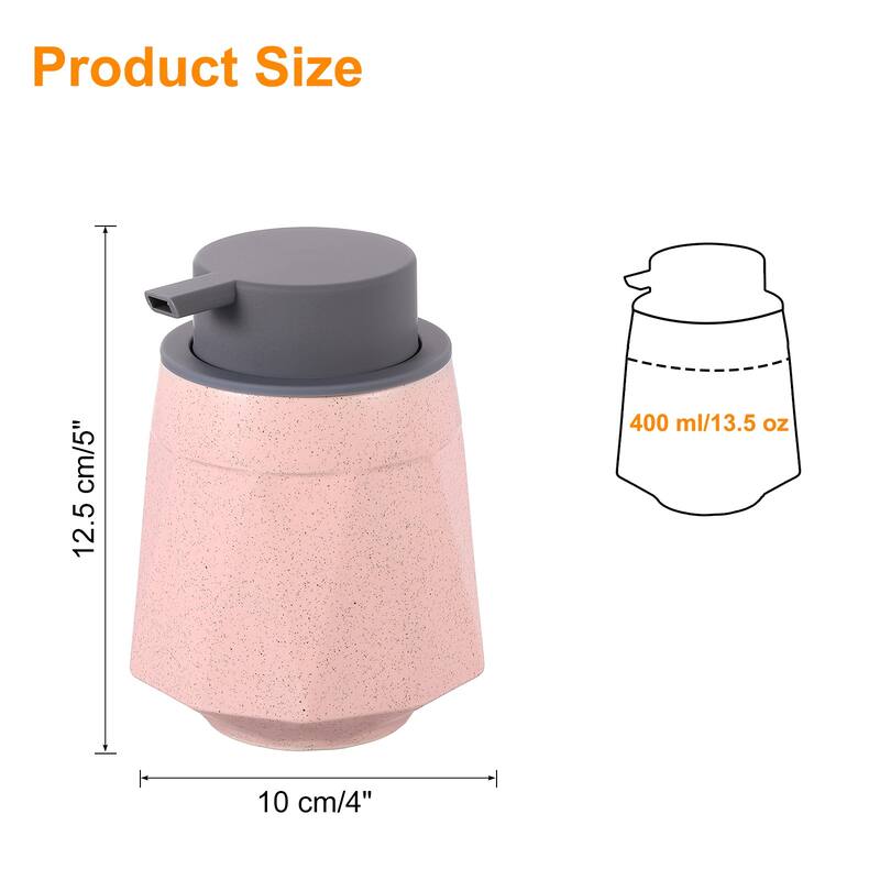 Foaming Soap Dispenser 400ml/13.5oz Ceramic Foaming Soap Pump for Home - Pink