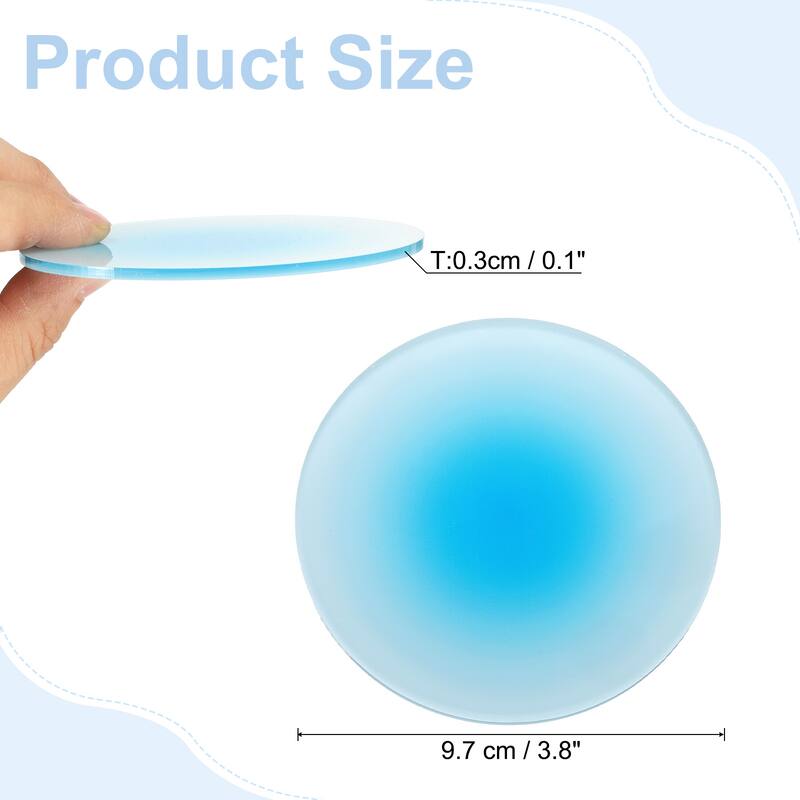 4pcs Acrylic Drink Coasters, Cute Coffee Cup Coasters - Blue