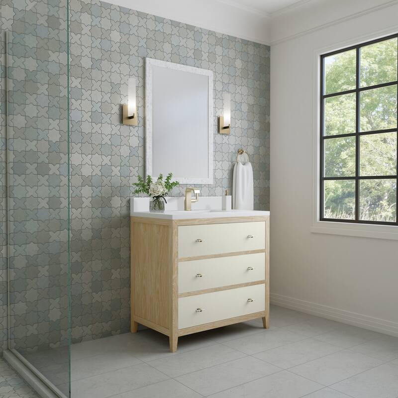 James Martin Vanities Celeste 36" Single Vanity, Sunwashed Oak with Embossed Shagreen
