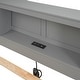 preview thumbnail 7 of 12, Full Platform Bed with Storage Headboard, USB, Twin Size Trundle and 3-Drawers, Grey