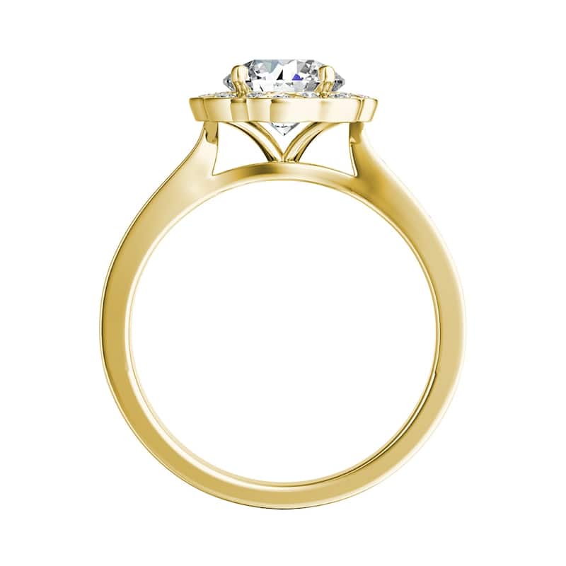 Auriya 14k Gold 1 4/5ctw Round Moissanite Halo Engagement Ring