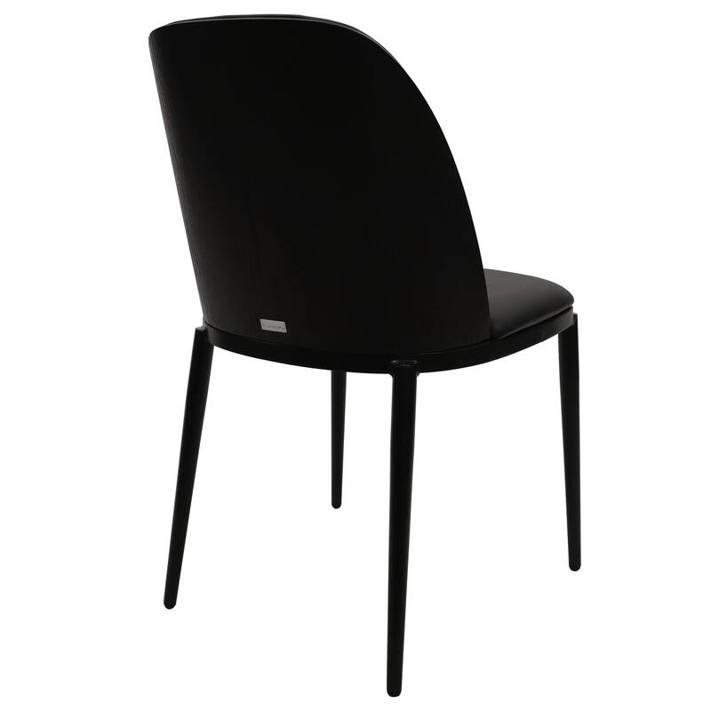 Dining Chair with Upholstered Seat Side Chair with MDF Wood Frame in Steel Set of 4